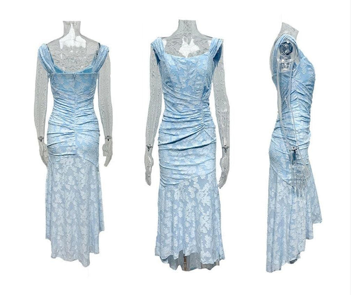 Seraphina | Sophisticated Corset Jacquard Lace Mermaid Dress 7
