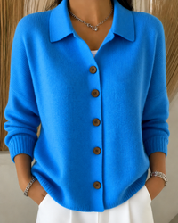 Victoria | Classic And Elegant Button Collar Knit Cardigan