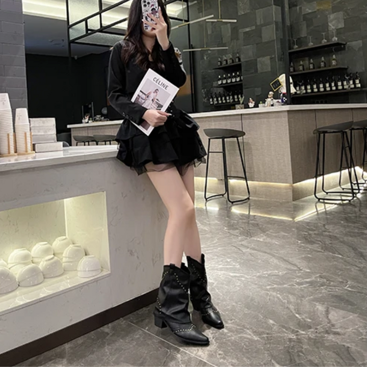 Sierra | Studded Western Cowboy Boots 8