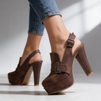 Nora | Comfortable Platform Slingback Block Heel Loafers
