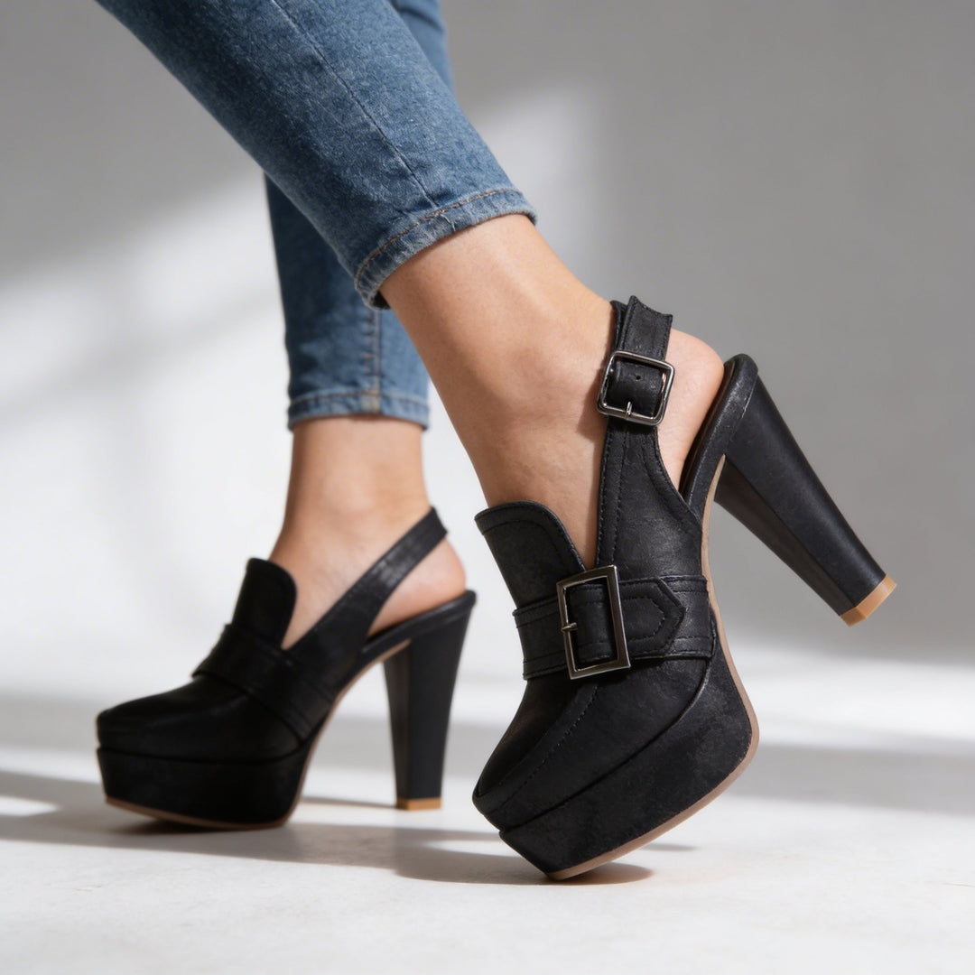 Sophia | Stylish Platform Slingback Block Heel Loafers 5