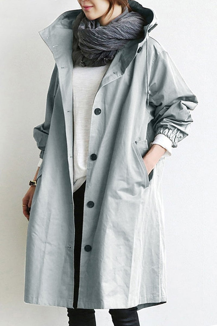 Sophia | Stylish Waterproof Trench Coat with Hood 0