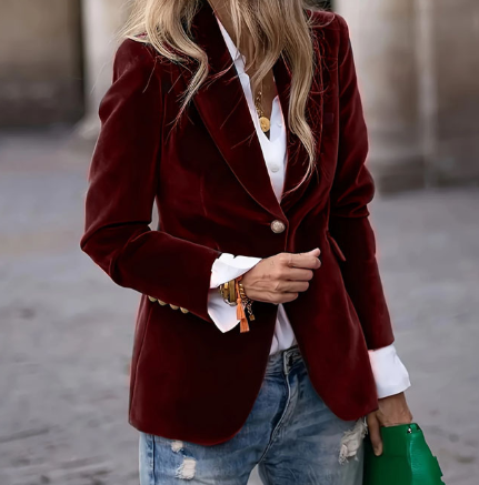 Sophia | Tailored Fit Luxurious Velvet Blazer 6