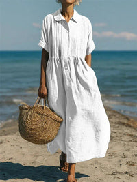 Emma | Robe chemise en coton élégante et respirante pour femme