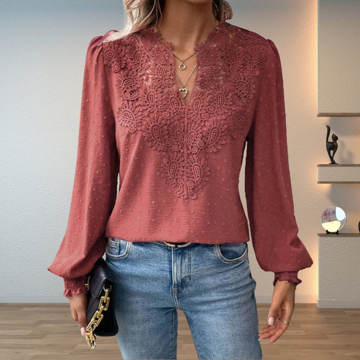 Sophie | Comfortable And Elegant Lace-Bodice Long-Sleeve Blouse 5