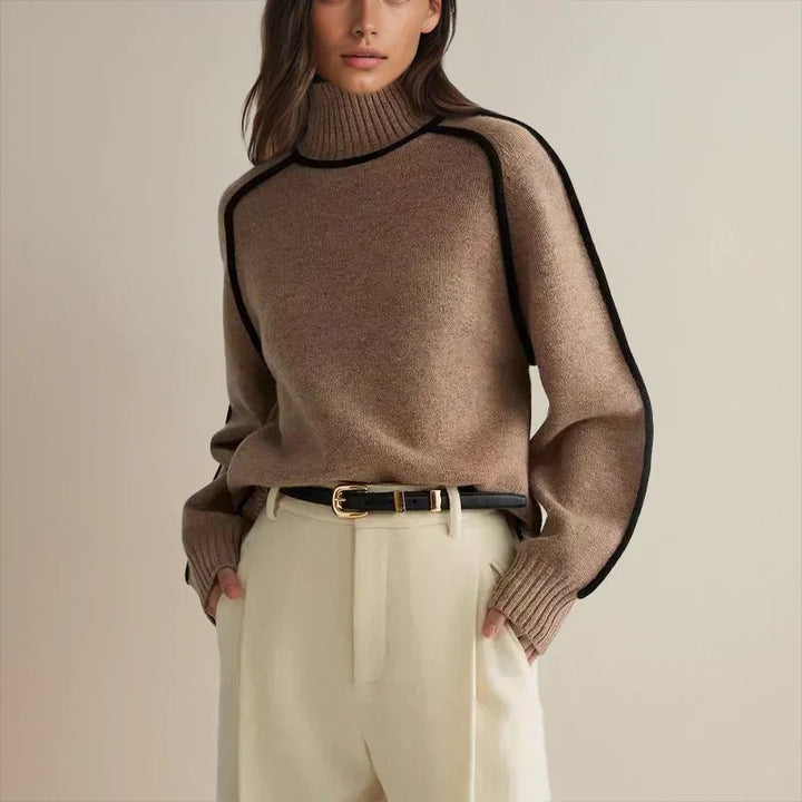Sophie | Comfortable And Warm Oversized Turtleneck Knit Sweater 0