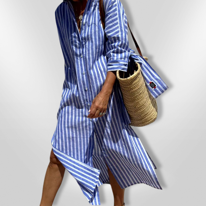 Summer | Striped shirt dress 3