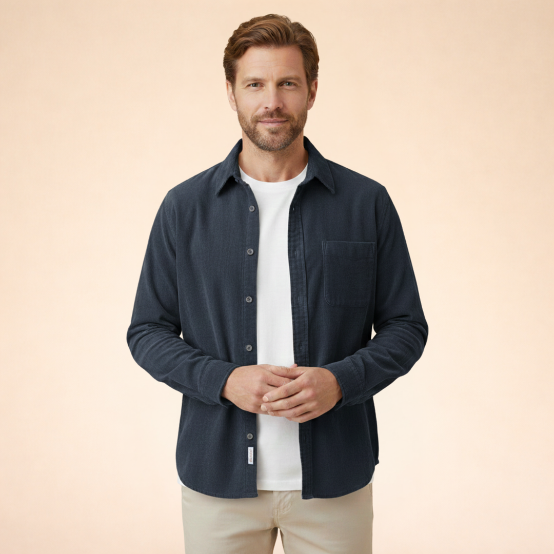 Benjamin| Camicia classica in velluto a coste a maniche lunghe