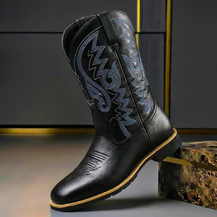 Victor | Embroidered Vintage Genuine Leather Heritage Boots 1