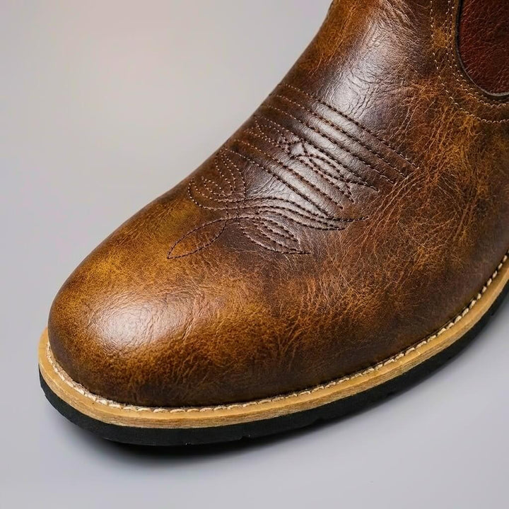Victor | Embroidered Vintage Genuine Leather Heritage Boots 2