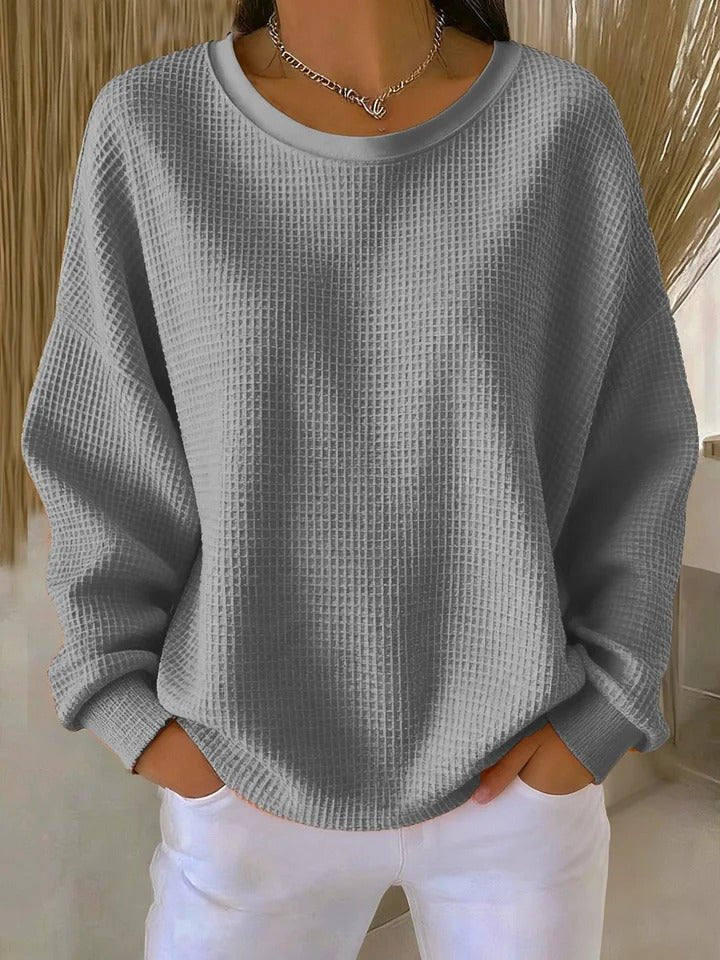 Willow | Women's Relaxed-Fit Textured Waffle-Knit Jumper 2