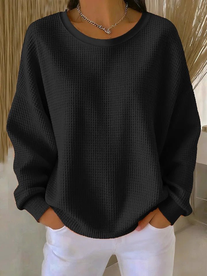 Willow | Women's Relaxed-Fit Textured Waffle-Knit Jumper 6