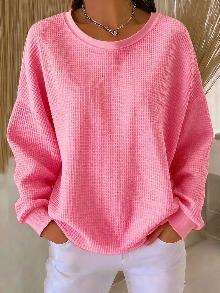 Willow | Women's Relaxed-Fit Textured Waffle-Knit Jumper 9