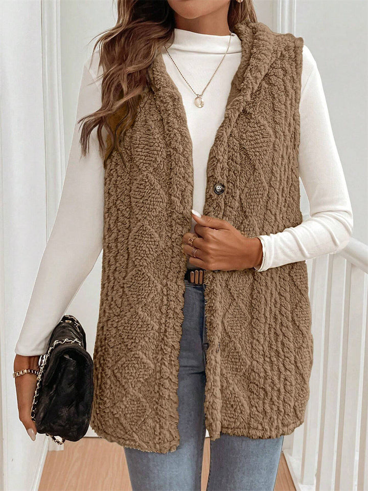 Women's Cozy Plush Vest Drune 5