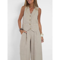 Clara | Chic and Premium Women's Linen Vest Set
