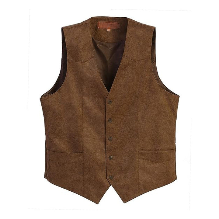 Women's vest made of high-quality faux leather with an elegant cut, Drune 0