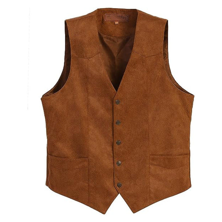Women's vest made of high-quality faux leather with an elegant cut, Drune 1