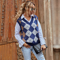 Mila | Premium and Soft Check Pattern Knit Vest