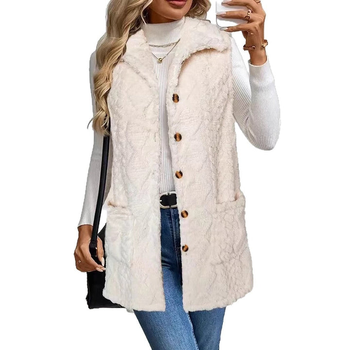 Women's vest with soft fur down 1