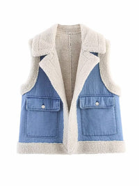 Grace | Vintage And Cozy Fleece Lined Denim Vest