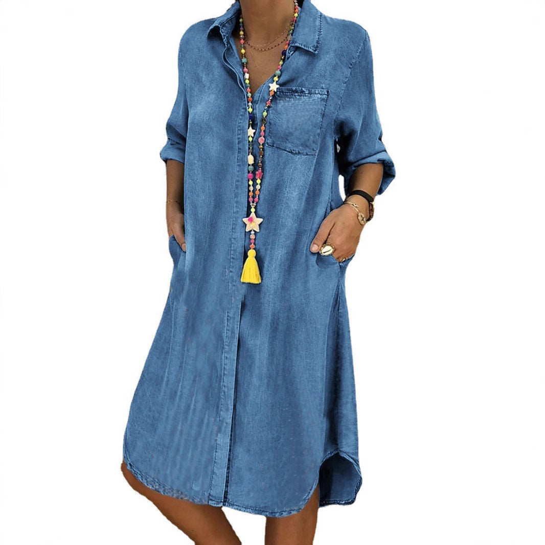 Zara | Timeless Relaxed Fit Denim Shirt Dress 7