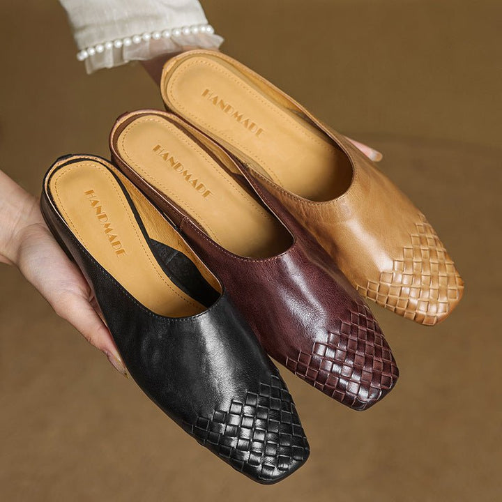 Grace | Mule eleganti e senza tempo in vera pelle intrecciata