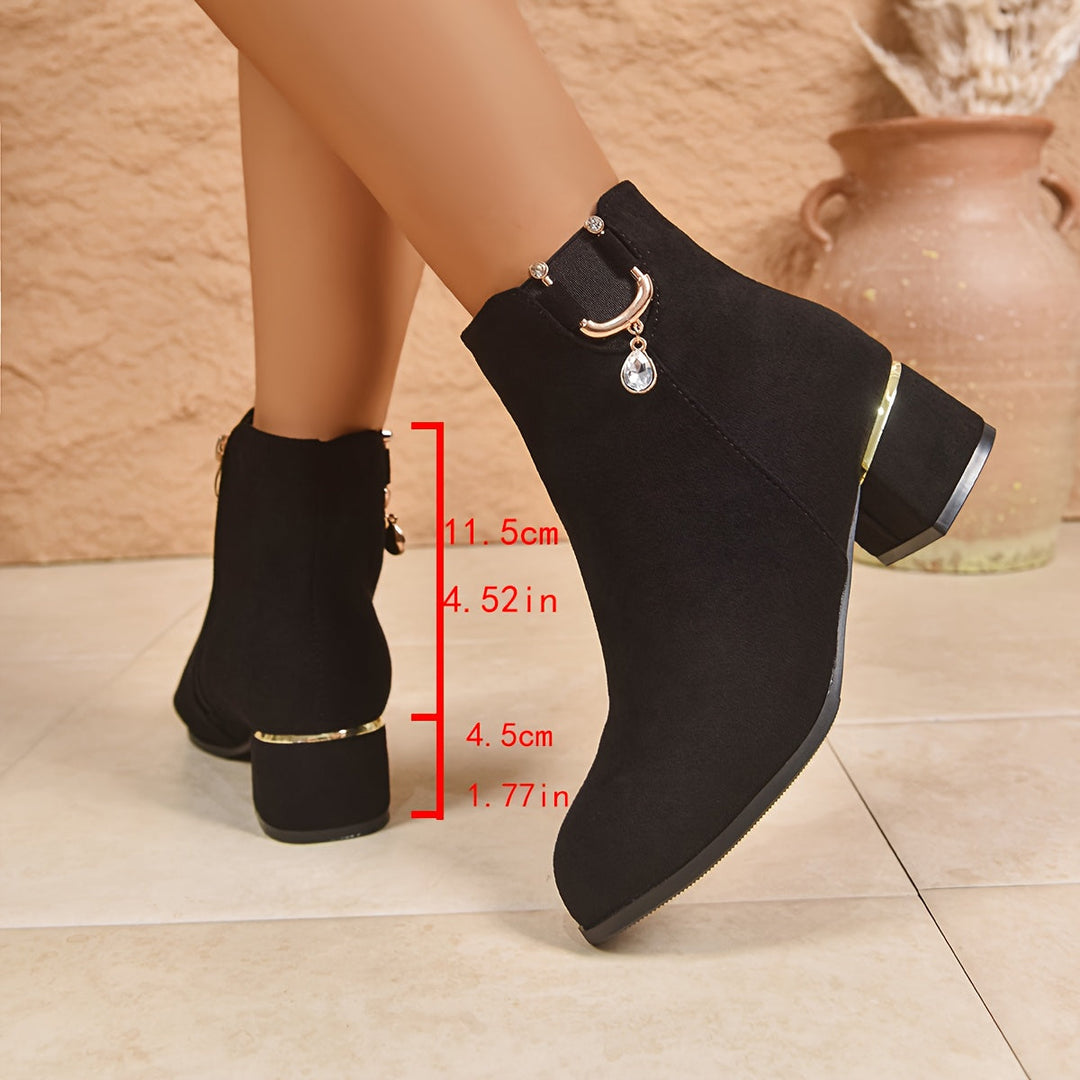Leonie | Stylish Suede Chelsea Ankle Boot with Block Heel