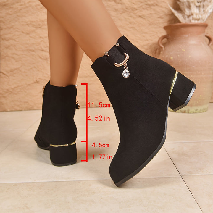 Leonie | Stylish Suede Chelsea Ankle Boot with Block Heel