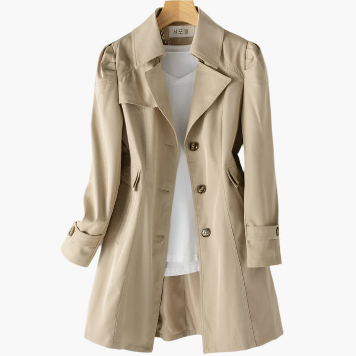 Elena | Zeitloser und vielseitiger langer Trenchcoat