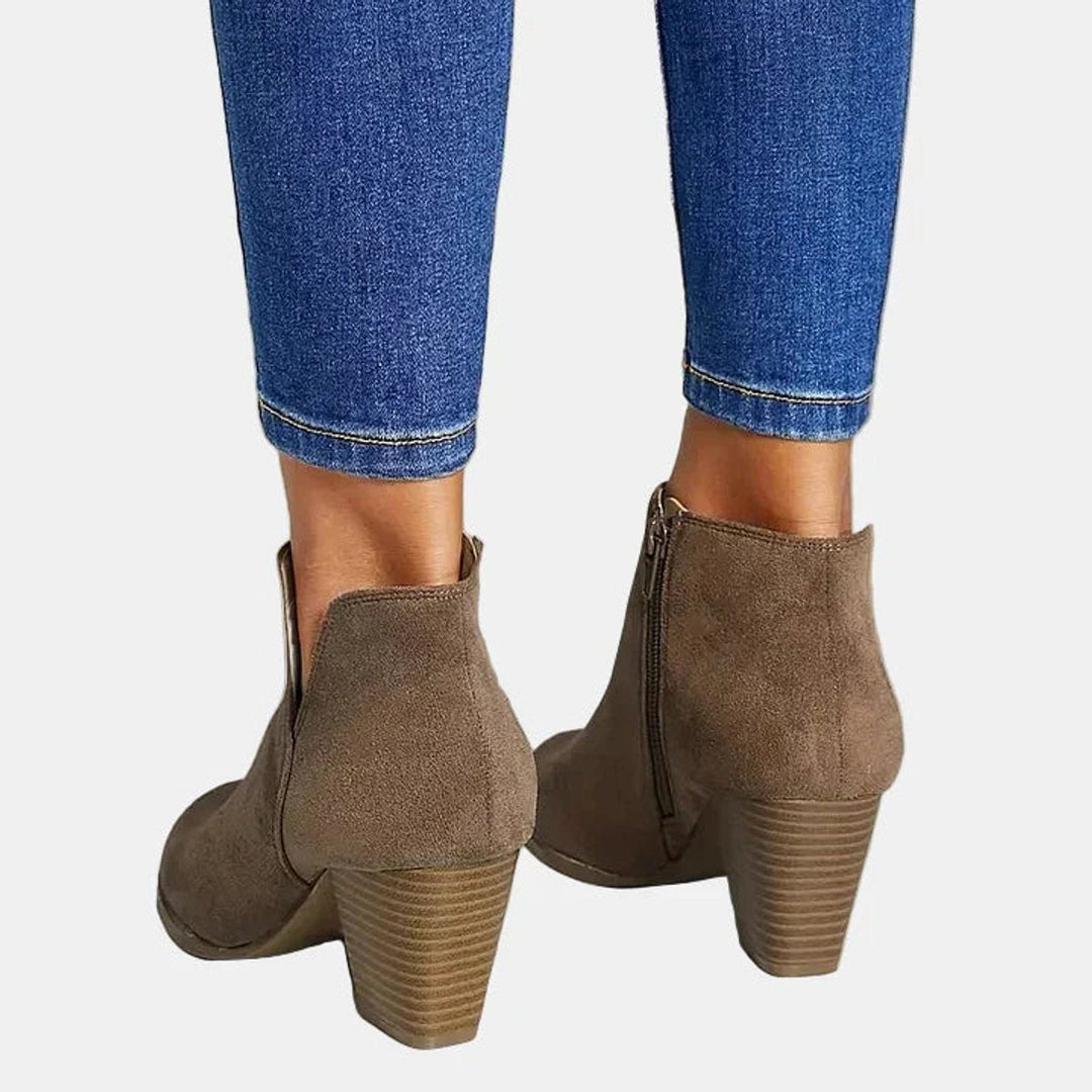Stella | Luxurious Suede Block-Heel Ankle Boots