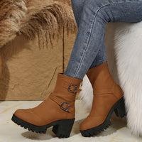 Emma | Bottines élégantes à talon carré et brides à boucles