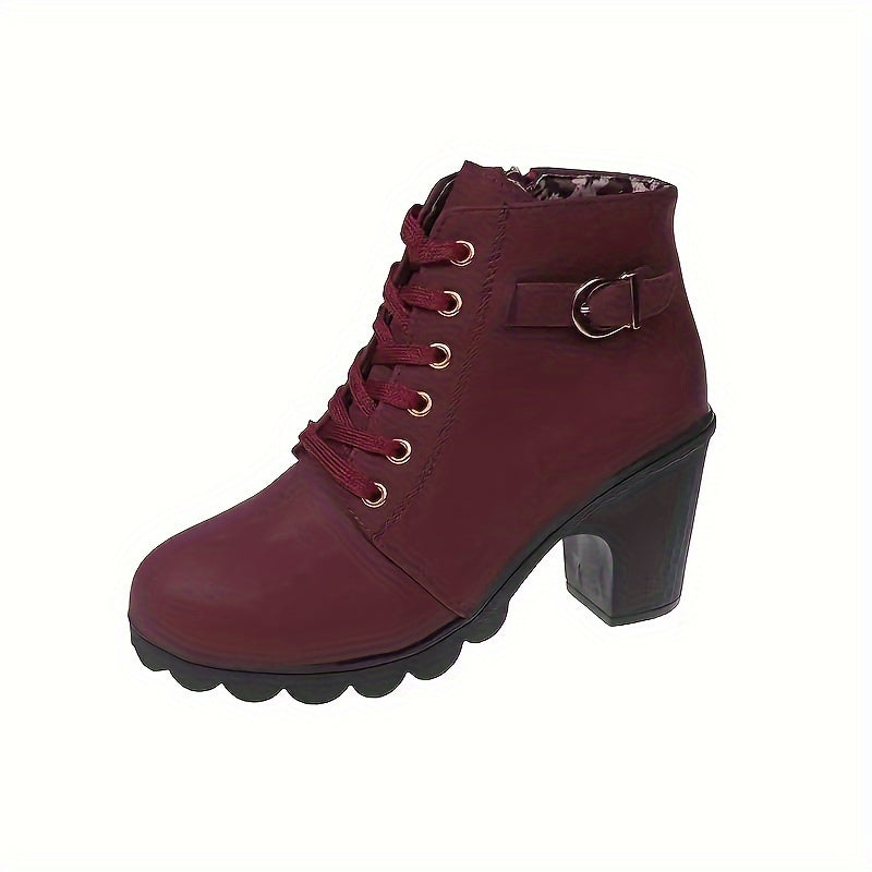 Grace | Stylish and Comfortable Lace-Up Block Heel Ankle Boots