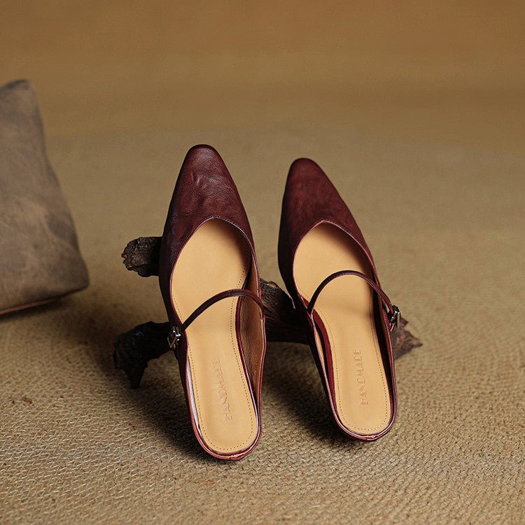 Valentina | Mules raffinées et sophistiquées en cuir à bout pointu