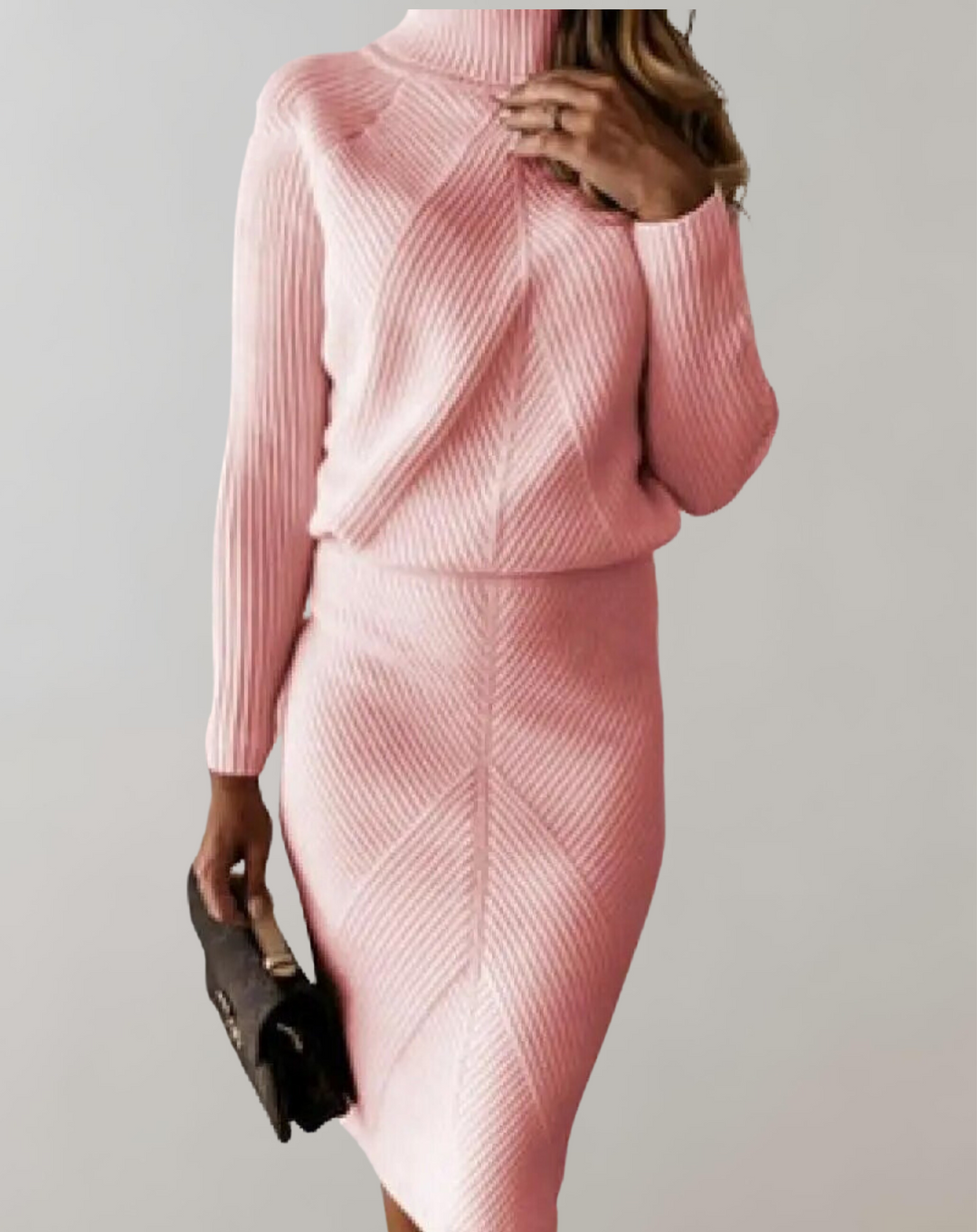 Chloe | Kuscheliges und elegantes zweiteiliges Strick-Set mit Rollkragen