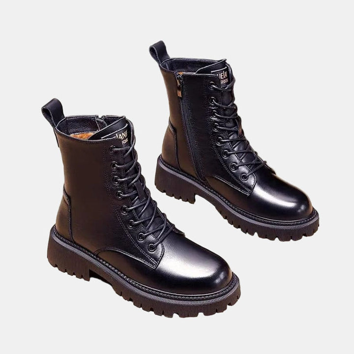 Hazel | Warm and Stylish Fleece-Lined Combat Boots