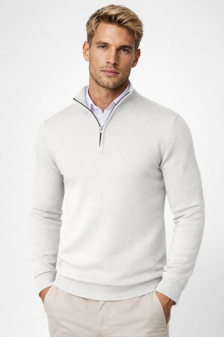 Arthur | Modern And Versatile Half Zip High Neck Sweater