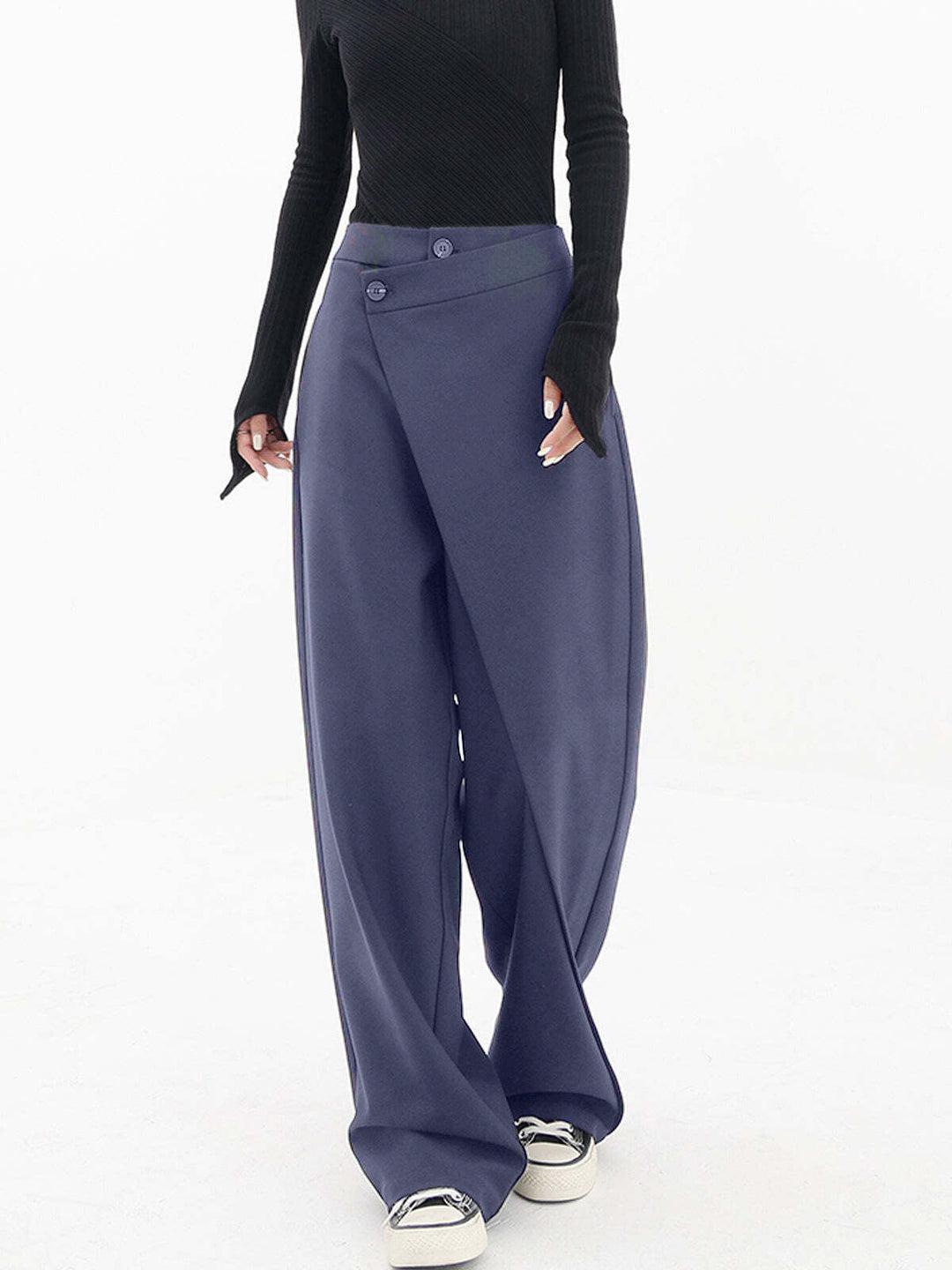 Julia | Ausgefallene und asymmetrische Hose mit weitem Bein