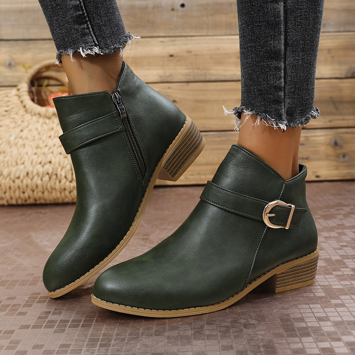 Eliana | Stylish Buckle-Strap Chelsea Ankle Boots