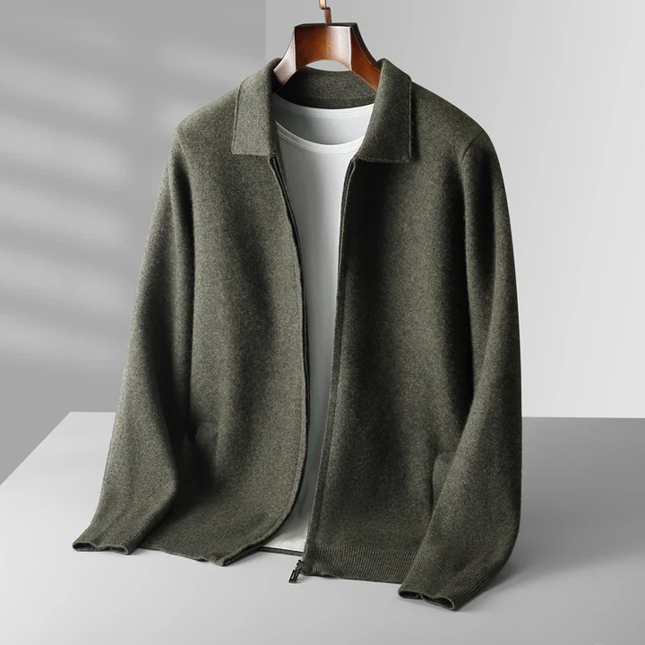 Victor | Cardigan en maille moderne et confortable à fermeture éclair intégrale