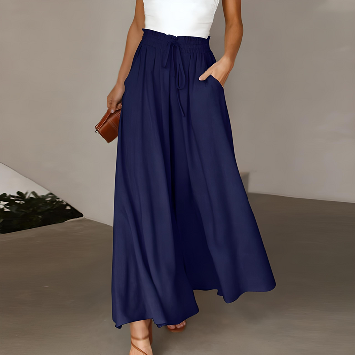 Sophia | Elegante und atmungsaktive Hose aus reiner Baumwolle mit weitem Bein
