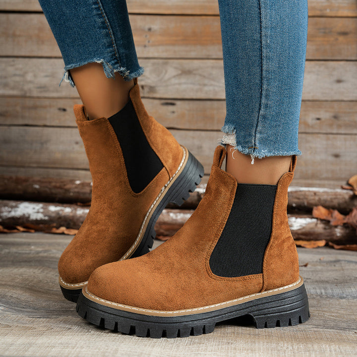 Olivia | Classic Chelsea Platform Ankle Boots