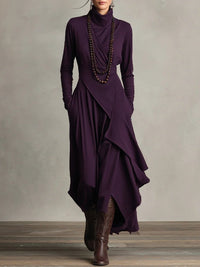 Caroline | Modern Asymmetrical Long Sleeved Maxi Dress