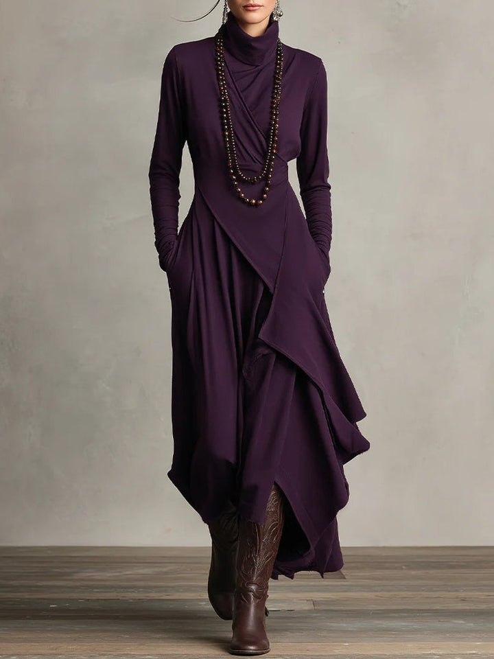 Caroline | Modern Asymmetrical Long Sleeved Maxi Dress