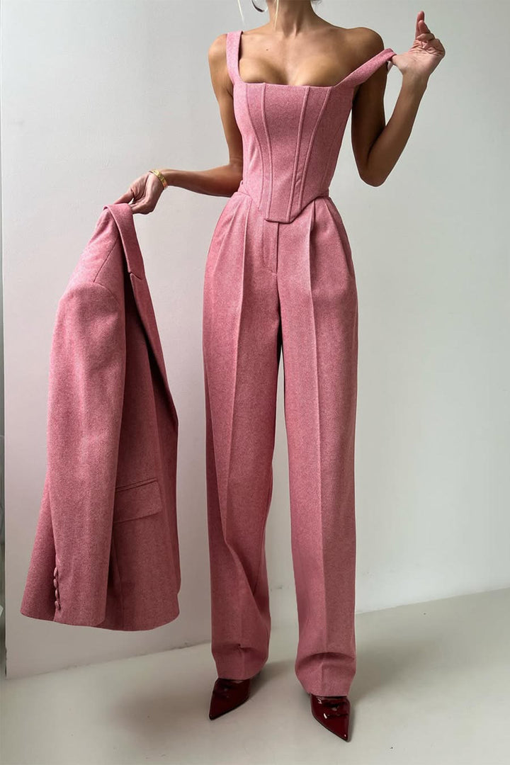 +Eleanor | Women's Double-Breasted Three-Piece Blazer Set
