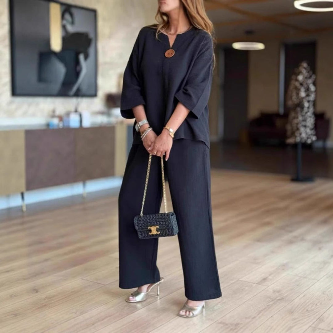 Elizabeth | Ensemble élégant et confortable composé d’une tunique et d’un pantalon large