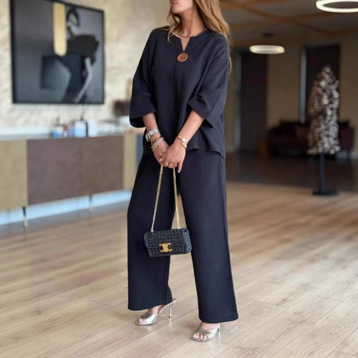 Elizabeth | Ensemble élégant et confortable composé d’une tunique et d’un pantalon large