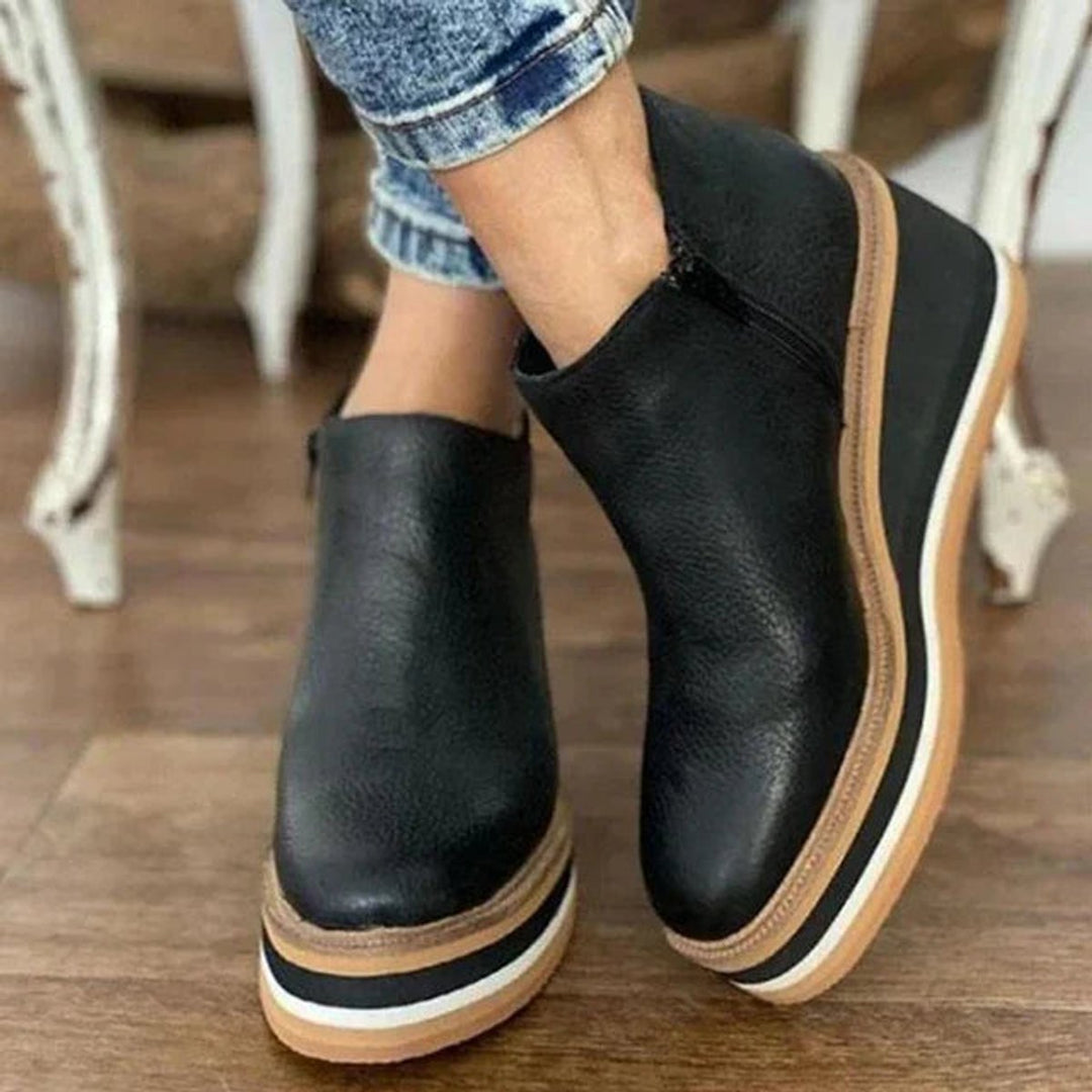 Ruby | Retro Platform Wedge Ankle Boots