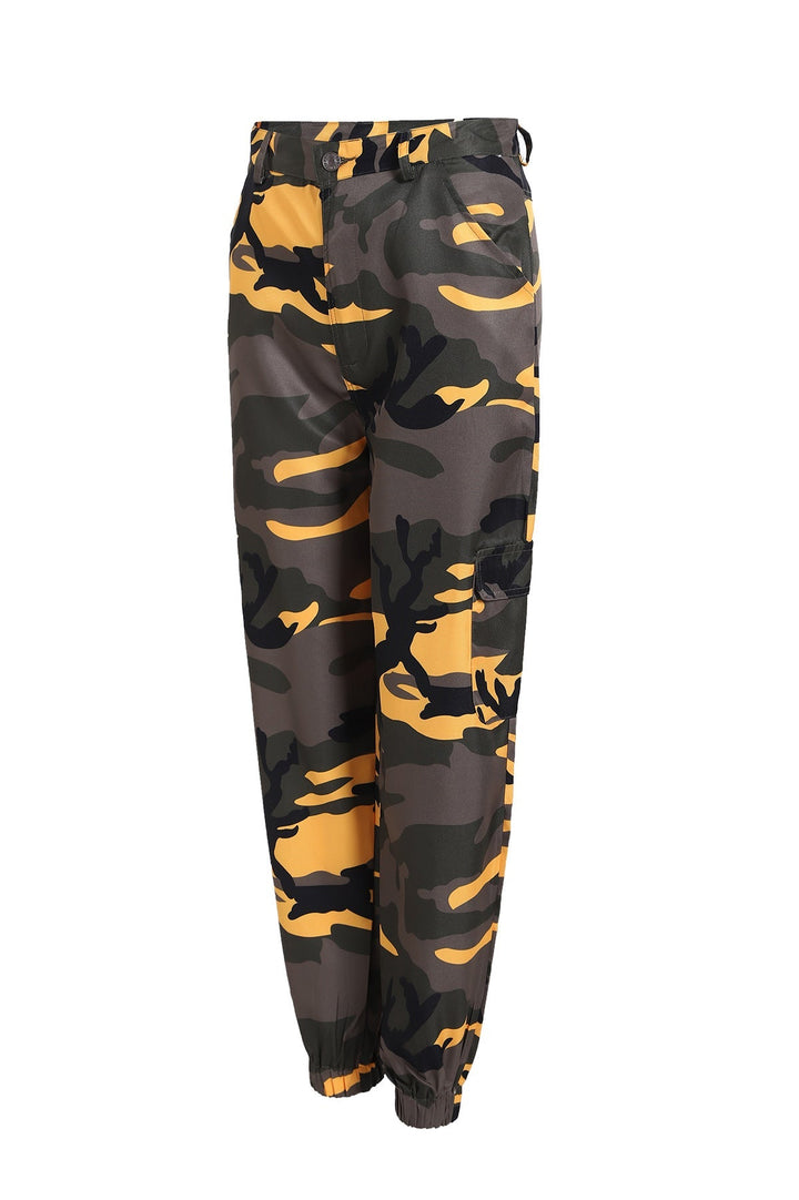 Lydia | Pantalon cargo camouflage audacieux et élégant