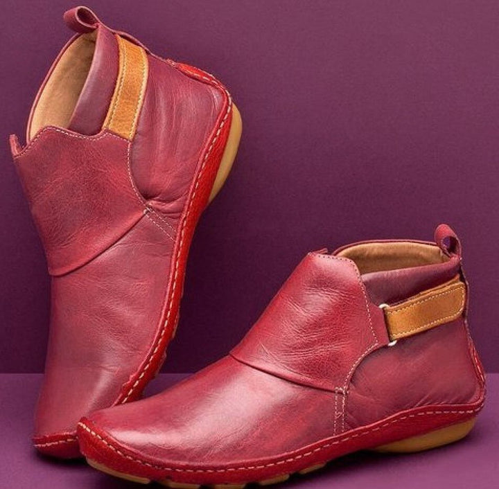 Amelia | Comfortable Leather Strap Ankle Boots