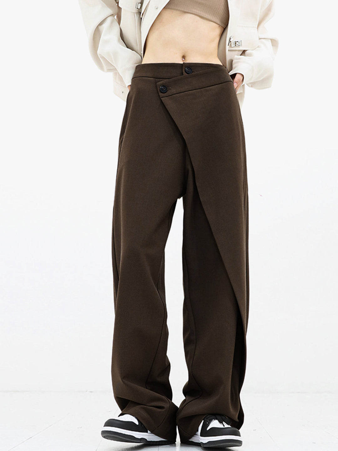 Julia | Ausgefallene und asymmetrische Hose mit weitem Bein